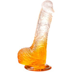 Gradient Dildo Anal Toy With Strong Suction Cup Vaginal Toys For Couples Soft Realistic Dildo Massage G-Spot And Prostate For Lesbian (L,Yellow)