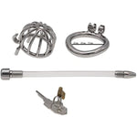 Sex Toys Chastity Cage Chastity Lock Stainless Steel With Removable Urethral Tube Male Metal Beginner Device Penis Ring Prevent Erection Couple(50Mm)