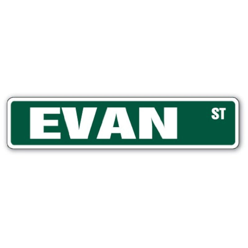 Evan Street Sign Childrens Name Room Sign | Indoor/Outdoor |  24" Wide Plastic