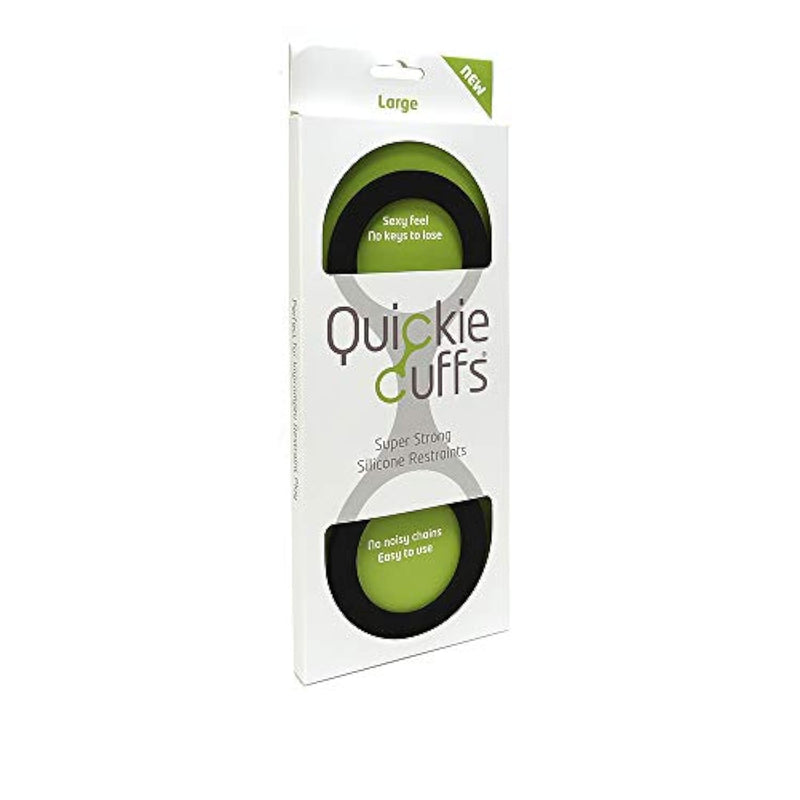 Quickie Cuffs, Flexible Strong Silicone Handcuffs Wrist And Ankle Restraint Toy For Adults. Light, Portable, Soft And Comfortable Accessories, Perfect For Couples Bedroom Roleplay - Large Black