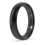 Elements Luxe Classic Thin Silicone Ring - Comfortable And Flexible Design - 4.3Mm Wide, 1.75Mm Thick - Midnight Pearl - Size 5
