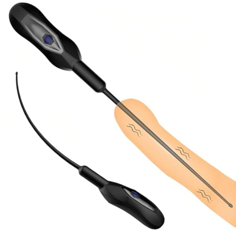 Electric Silicone Penis Vibrator – Sex Toys For Men With 10 Vibration Modes, Male Masturbator Urethral Sounding Plug For Prostate Play With Smooth Silicone