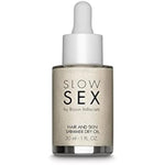 Slow Sex Line Shimmer - Body Oils For Women – Hair & Body Shimmer Oil - Body Skin Care Coconut Oil - Scented Body Oil - Dry Body Oil