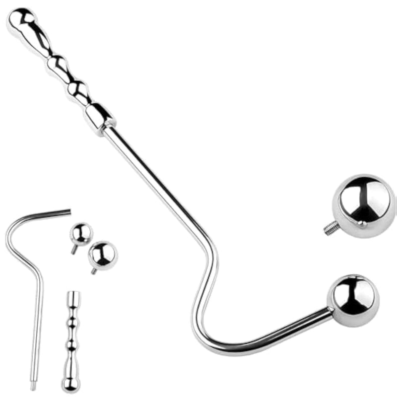 Stainless Steel Dual Head Butt Plug with Interchangeable Balls for Couples, Gay Men and Lesbians - Perfect Valentine's Day Gift