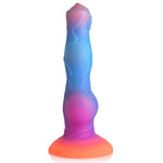 Space Cock Alien Dildo Made With Premium Silicone For Men Women & Couples, Glow-In-The-Dark Fantasy Role Play Harness Compatible With Strong Suction Base, 1 Piece Set - Blue