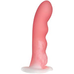 Simply Sweet Wavy Silicone Dildo For Men, Women, & Couples. Firm And Flexible Strong Suction Base. 1 Piece, Pink.