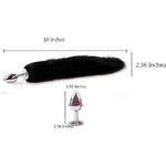 Gray Tail Anal Plug Sexual Set, Sex Toy Of Butt Plug With Tail For Cosplay (Wolf Tail, Small)