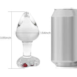 Glass Loving Heart Anal Butt Plug Crystal Anal Trainer Sex Toys With Diamond Transparent Butt Plug Anal Sex Toy For Women Men Beginners Anal Expander Training Anal Toy Anal Plug (L)