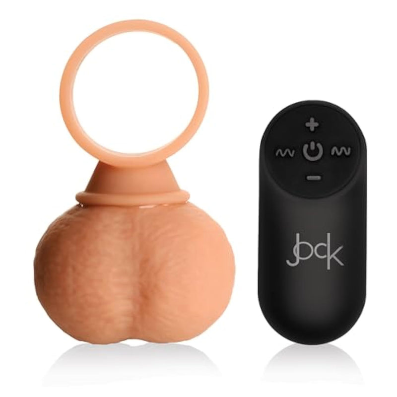 Jock 28X Vibrating Realistic Balls W/Remote 35Mm For Men, Women, & Couples. 4 Speeds & 7 Vibrations Rechargeable & Waterproof Vibrating Balls, 1 Piece, 35Mm, Light.