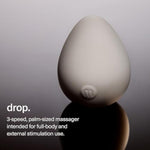 Drop In Grey - 3 Speed Usb Powered Mini Massager - 100% Platinum Grade Silicone Personal Massager - Easy-To-Use Water Resistant Cordless Handheld