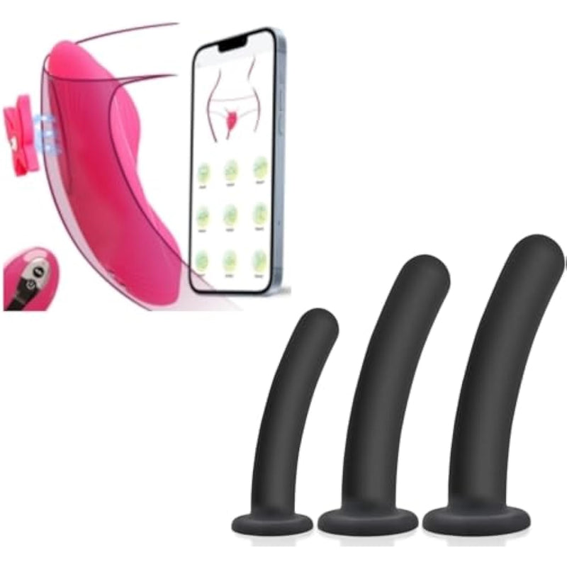 Wearable Panty Vibrator + Anal Dildo Anal Plug Trainer Kit