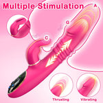 Thrusting Rabbit Vibrator - 3-in-1 G-Spot & Clitoral Stimulator with 9 Modes
