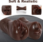 3-in-1 Male Masturbator with Bullet Vibration & Textured Mouth, Vagina & Anus