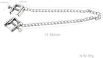 Adjustable Metal Nipple Clamps with Chain – Flat-Head Clips for Sensory Play