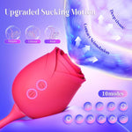 Thrusting Rose Vibrator – Dual-Ended Dildo with 10 Suction Modes for Clitoral & G-Spot
