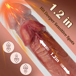 Thrusting Dildo Vibrator with Remote Control, 9.8" Realistic Vibe for G-Spot & Anal