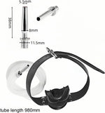 Stainless Steel U-Shaped Urinal Gag – Urethral Plug & Piss Mouth Fetish Toy for BDSM (Black)