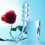 Small Crystal Glass Double-Ended Curved Anal Plug for Beginners & Couples