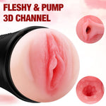 Vibrating Male Masturbator with 7.5" Textured Sleeve, Soft Realistic Stroker