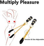 Adjustable Non-Piercing Nipple Clamps Set for Women, BDSM Clit & Breast Stimulation