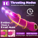 Upgraded 9" Thrusting G-Spot Vibrator – 10 Vibration & Thrusting Modes, Hot Pink