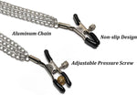 Adjustable Nipple Clamps with Chain – Sensory BDSM Restraint for Solo or Couples Play