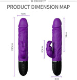 9" Realistic Silicone Dildo with 10 Modes & Vibrating Rabbit Ears – Rechargeable