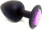 3PCS Silicone Jeweled Anal Plug Set, Starter Kit for Men & Women (Black)