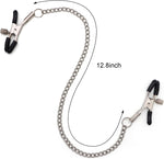 BDSM Nipple Clamps with Metal Chain for Couples, Nipple Stimulation & Sex Toys