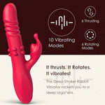 4-in-1 Realistic Vibrator with 6 Thrusting, 10 Vibration Modes, G-Spot & Clitoral Stimulator