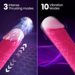 9.25" Heated Thrusting Dildo Vibrator | Realistic G-Spot Toy with 10 Modes