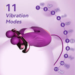 Rose Nipple Vibrator with 10 Vibration Modes, Rechargeable Clamps for Couples