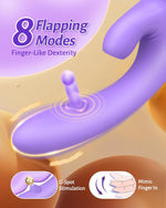 3-in-1 G Spot Vibrator & Clitoral Stimulator with 8 Suction, Flapping & Vibes