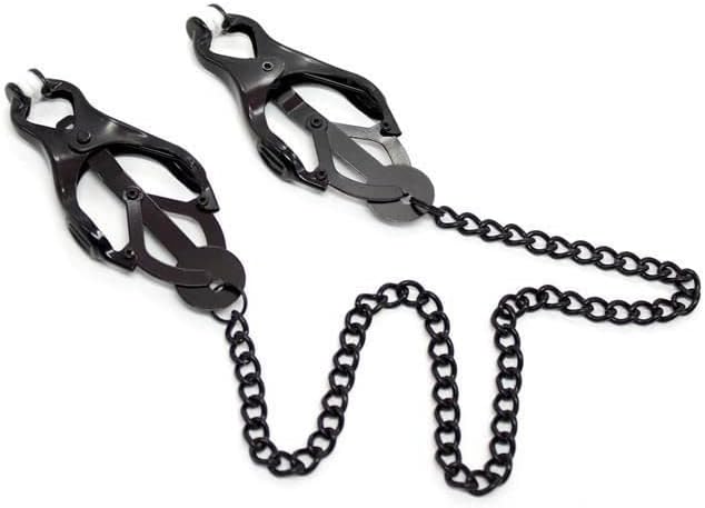 Intense Chained Metal Clover Nipple Clamps – Extreme Pressure for Sensory Play
