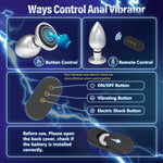 Remote-Controlled Metal Anal Plug – 10 Vibration & 6 Electric Shock Modes