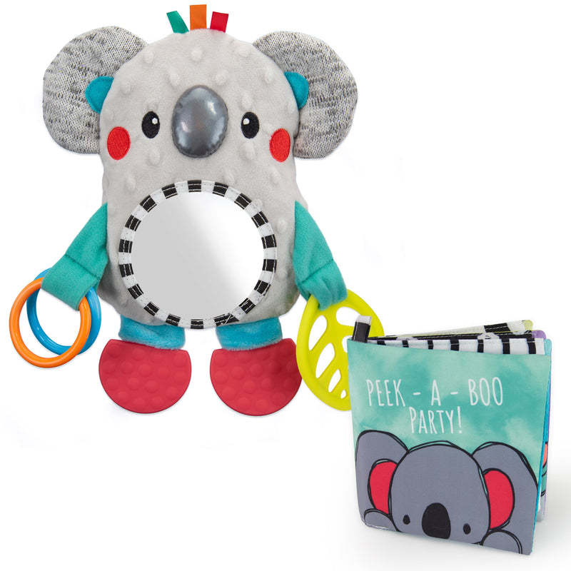 Koala Gift Set With Koala Mirror Hanging Stroller Toy & Soft Peek-A-Boo Book - 0+ Months