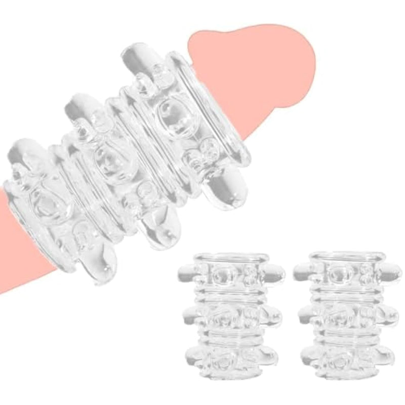 Penis Sleeve Pump Sex Toys For Men, 2Pcs Cock Sleeve Penis Ring Extension For Mens Sex Toys, Reusable Penis Pumps Extender For Couples Sex Toys,Silicone Cockring Penis Enlarger Adult Sex Toy For Men