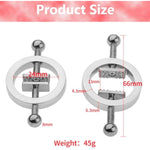 Nipple Clamps Breast Clamps 2Pcs Fake Nipple Piercings Stainless Steel Non-Piercing Nipples Shields Rings Body Jewelry For Women (2)