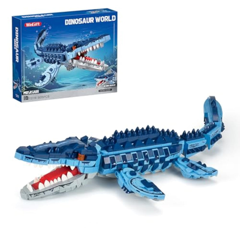 805 Pcs Mosasaur Dinosaurs Building Set,Sea Creatures Creativit Model Building Kit,Stem Dinosaur World Park Building Toy,Diy Functional Sea Scene Display,Christmas Birthday Gifts For Boys,Teens,Adults