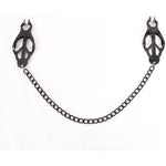 Black Nipple Clamps With Chain Non Piercing Nipple Clamps Nipple Rings Nipple Toy Breast Stimulation Toy Textured Rubber Padded Tips