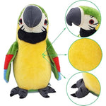 Talking Parrot, Repeats What You Say Plush Animal Toy Electronic Parrot For Boys, Girls Gift