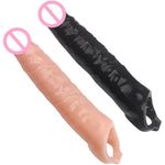 Blush Performance - Ultra Soft Penis Sheath Extender - Extend Your Penis 2" - Thicken Up To 2.5"- Pleasure Enhancing Ribbing - Your Partner Will Be Satisfied - Sex Toy For Men Couples - Black