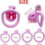 Pink Chastity Device For Men, Upgraded Ergonomic Nylon Resin Chastity Locked Cage With 4 Sizes Rings For Prevent Erection Penis Exercise Cook Cage Bondage Restraint Kit Sex Toy (Nami)
