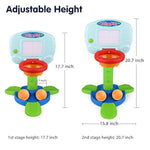 Toddler Basketball Hoop For Kids, 2 In 1 Adjustable Baby Sports Toys, With Light And Music, Indoor Infant Interactive Learning Toy, Christmas Birthday Gifts For 1 2 Year Old Boys Girls