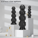 Anal Bead Butt Plug Dildo - Realistic G-Spot Anal Dildo Black Anus Dilator Sex Toy With Strong Suction Cup, Monster Dildo Anal Toy Butt Plug With 4 Stimulation Bead For Couple Men Women (S)