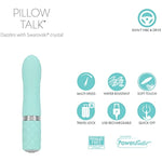 Flirty Vibrating Wand, Premium Silicone With Swarovski Crystal, Deep & Rumbly Powerbullet Vibrations, Rechargeable For Cordless Play (Teal)