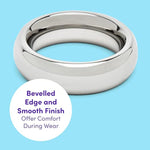 Stainless Steel Cock Ring for Men, 1.75 Inch Diameter, Silver Finish | Weighted Metal Penis Ring Enhancer for Couples with Temperature Play and Stamina Training