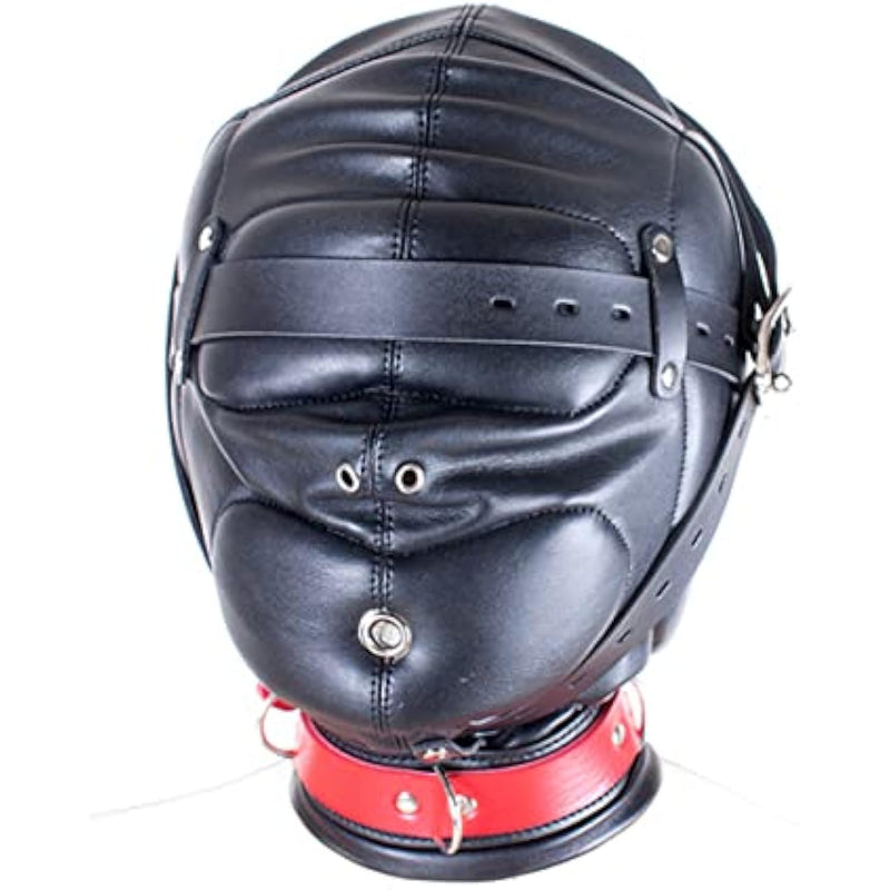 Full Face Leather Bondage Masks - Adult Sex Toys Restraint Head Masks Bdsm Fetish Hood Flirt Toys
