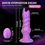 Luminous Monster Dildo Dog Ovipositor With 5 Eggs, 8Inch Pneumatic Inflatable Pump Dragon Dildos With 5 Balls Laying Eggs Sex Toys For Women And Couples
