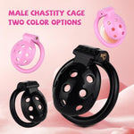 Black Male Chastity Cage Breathable Cock Cage Smooth Small Bondage Chastity Devices Sissy Chasity Cage Sex Toy With 4 Rings (Black)